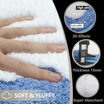 Soft Non-Slip Bathroom Runner Rug 18" x 47" for Elegant Decor