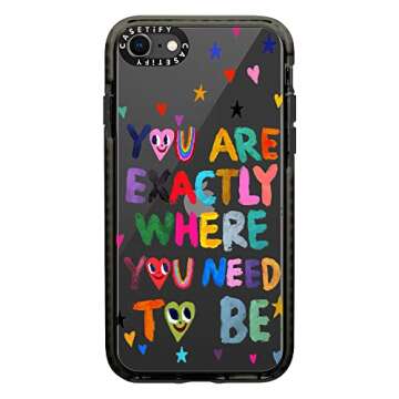 CASETiFY Impact Case for iPhone SE (2020/2022) and iPhone 7/8 - You are Exactly Where You Need to be - Clear Black