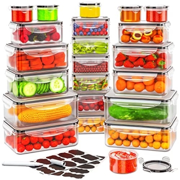 44 PCS Airtight Food Storage Container Set for Kitchen Organization