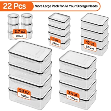 44 PCS Airtight Food Storage Container Set for Kitchen Organization