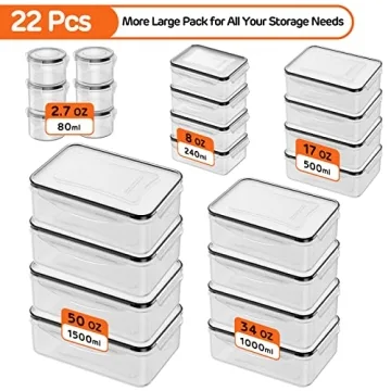 44 PCS Airtight Food Storage Container Set for Kitchen Organization