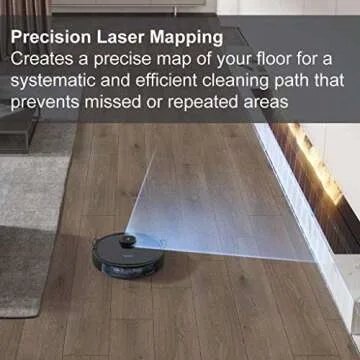 ECOVACS Deebot OZMO T5 2in1 Robot Vacuum and Mop Cleaner with Precise Laser Navigation and Multi-Floor Mapping Full Custom Cleaning, No-Go Zones, 3+ Hours of Runtime, App Control, Black