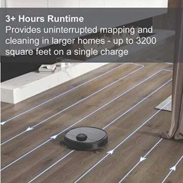 ECOVACS Deebot OZMO T5 2in1 Robot Vacuum and Mop Cleaner with Precise Laser Navigation and Multi-Floor Mapping Full Custom Cleaning, No-Go Zones, 3+ Hours of Runtime, App Control, Black