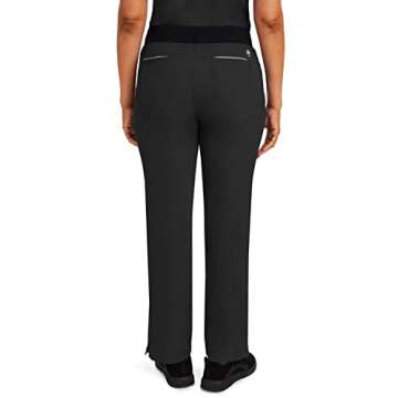 Healing Hands Womens Scrubs Pants 6 Pocket HH360 9151 Nisha Waistband Drawstring Premium Scrub Pant Athletic Design Black LP