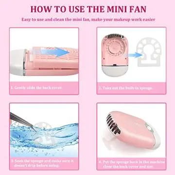 TOEDO USB Mini Lash Fan Dryer Handheld Air Conditioning Blower with Built in Sponge for Eyelash Extension