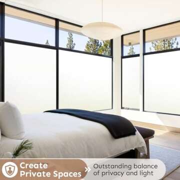 rabbitgoo Window Privacy Film - Frosted Glass Clings for Home Privacy