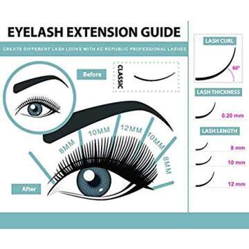 Eyelash Extensions C Curl 12mm Single Tray Mink Lash Of 1,000 Individual Eyelash Hairs With Eyelash Glue and Tweezer, Salon Eyelashes With Black Mink False Lashes