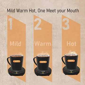 Coffee Mug Warmer for Desk,Gravity-Sensing Power-Off,Fastest Heating & 3 Temp Coffee Warmer for Desk, Auto Shut Off 4h Candle Warmer Plate for Jar Candles,Tea, Water, Beverage & Coffee Gifts (No Mug)