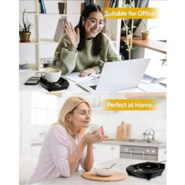 Coffee Mug Warmer for Desk,Gravity-Sensing Power-Off,Fastest Heating & 3 Temp Coffee Warmer for Desk, Auto Shut Off 4h Candle Warmer Plate for Jar Candles,Tea, Water, Beverage & Coffee Gifts (No Mug)
