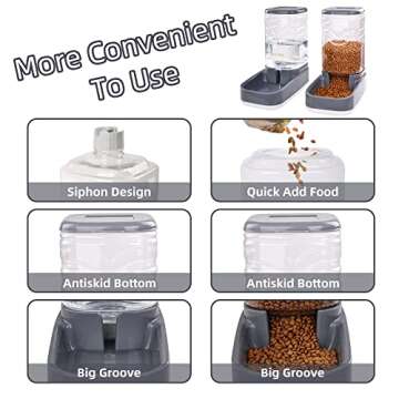 NKECOBJI Automatic Pets Feeder and Water Dispenser Set,Gravity Food Feeder and Waterer Set with Pet ...