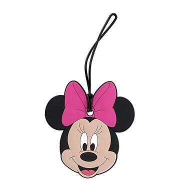 Disney Minnie Mouse Face Travel Luggage ID Tag for Easy Identification