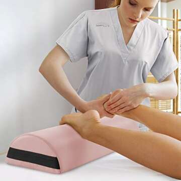 Saloniture Jumbo Half Round Massage Table Bolster Pillow Pad - 26 x 9 x 4.5 Inch - Pink