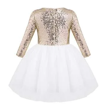 Toddler Gold Princess Dress for Birthdays and Weddings