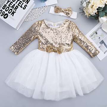Toddler Gold Princess Dress for Birthdays and Weddings