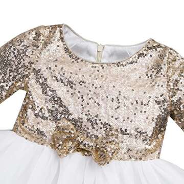 Toddler Gold Princess Dress for Birthdays and Weddings