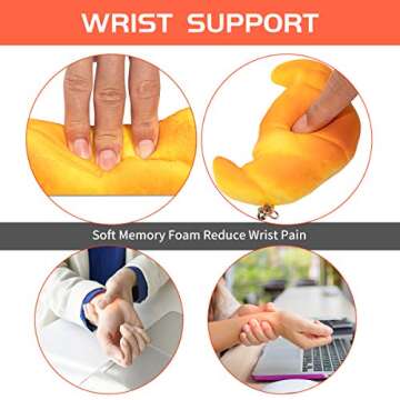 Soft Toast Bread Baguette Shape Anti-Skid Keyboard Wrist Rest Support & Mouse Wrist Support for Office,Computer,Laptop& Mac,Slow Bounces Back Foam for Easy Typing & Pain Relief