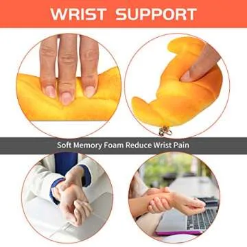 Soft Toast Bread Baguette Shape Anti-Skid Keyboard Wrist Rest Support & Mouse Wrist Support for Office,Computer,Laptop& Mac,Slow Bounces Back Foam for Easy Typing & Pain Relief