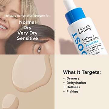 Paula's Choice BOOST Moisture Renewal Oil Booster, Ceramides & Argan Oil Serum for Redness Relief, Dry Skin, 0.67 Ounce