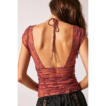 Chic Y2K Floral Lace Backless Crop Top for Women