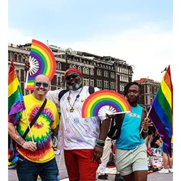 Riccioofy Pride Fan - Large Rainbow Folding Hand Fan