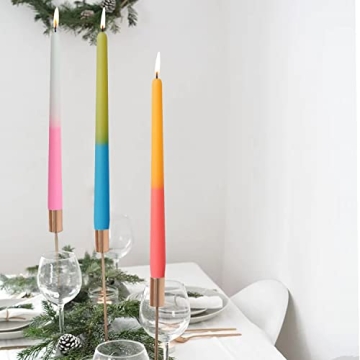 Handmade Rose Taper Candles Elegant Gift Set of 6