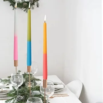 Handmade Rose Taper Candles Elegant Gift Set of 6