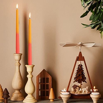 Handmade Rose Taper Candles Elegant Gift Set of 6