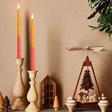 Handmade Rose Taper Candles Elegant Gift Set of 6