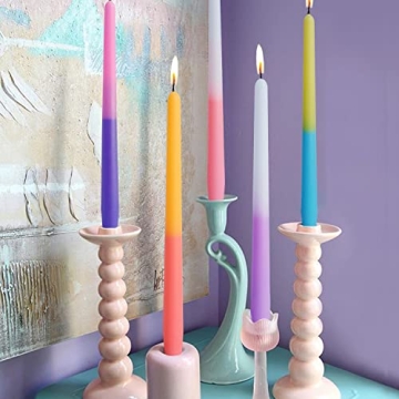 Handmade Rose Taper Candles Elegant Gift Set of 6