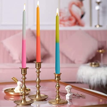 Handmade Rose Taper Candles Elegant Gift Set of 6