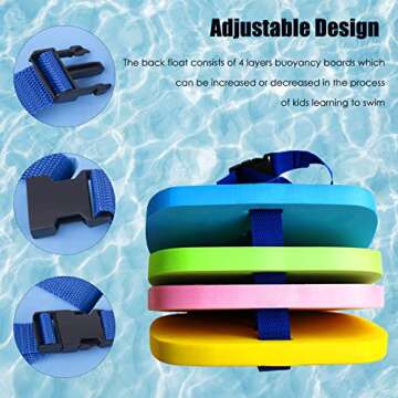 Egoelife Foam Back Floating Board Kickboard Swimming Training Aid Swim Belt for Kids Swimming Beginner