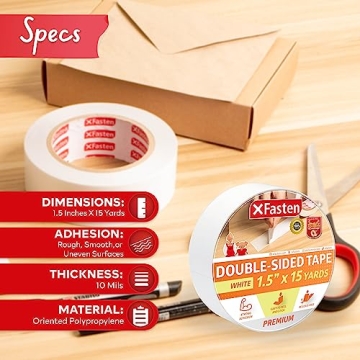 XFasten Double Sided Tape - Residue-Free & Versatile Craft Tape