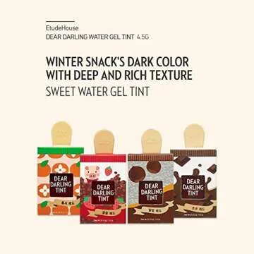 ETUDE HOUSE Dear Darling Water Gel Tint Ice Cream (PK004 Red Bean Red) | Vivid High-Color Lip Tint with Minerals and Vitamins from Soap Berry Extract to Moisture Your Lips