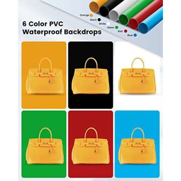 Fasonic 12"x12" Portable Photo Studio Light Box Photography, Professional Dimmable Shooting Tent Kit with 120 LED Lights & 6 Backdrops for Jewelry and Small Items Product