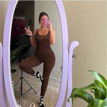 OMKAGI Women Strappy Backless One Piece Jumpsuit for Comfort