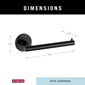 Delta Trinsic Matte Black Toilet Paper Holder for Modern Bathrooms