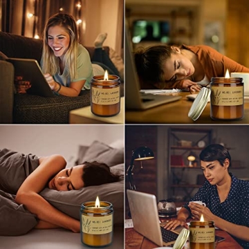 Candles Gifts for Women, 4 Pack Candles for Home Scented, 28 Oz Large Soy Aromatherapy Candles Set, Lavender Fresh Rose Long Lasting Scented Candle Set for Women Men Birthday Christmas
