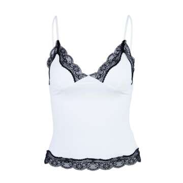 Chic Women’s Crop Cami Top with Lace Trim for Night Out