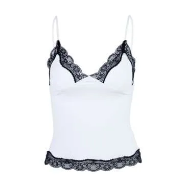 Chic Women’s Crop Cami Top with Lace Trim for Night Out