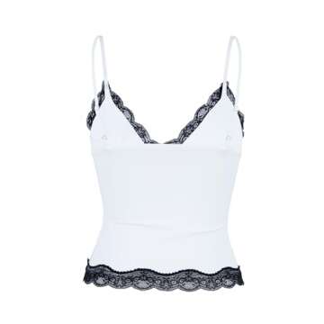 Chic Women’s Crop Cami Top with Lace Trim for Night Out