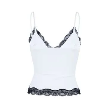 Chic Women’s Crop Cami Top with Lace Trim for Night Out