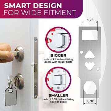 Portable Door Lock & Door Stop Alarm Dual Protection Security Hotel Door Dorm room Locks for Home Security Door Locker Additional Safety for Home and Hotel Room Door Lock Motel and College Pocket Lock