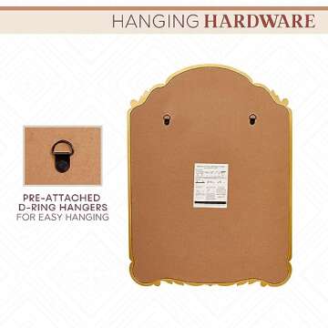 Wylde Iris Antique Gold Carved Arch Wall Mirror 22x30