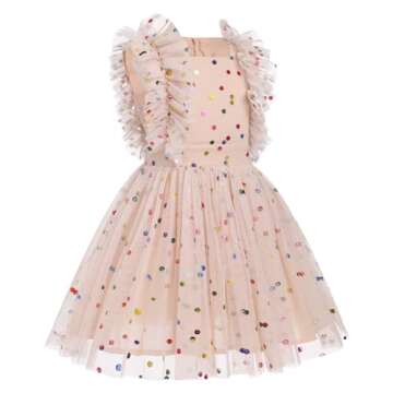 Toddler Girls 1st 2nd 3rd 4th 5th 6th 7th 8th 9th 10th Birthday Outfit Confetti Polka Dots Butterfly...