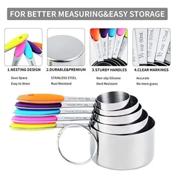 TILUCK Measuring Cups and Spoons Set for Kitchen Efficiency