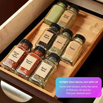 Syntic Clear Reusable Ginger Shot Bottles with Caps - 8 Pack 2 oz Small Square Glass Jars with 8 Sealed Conical Inner Caps & 8 Airtight Lids, Wide Mouth Juice bottles for Fridge, Extra Sticker, Funnel