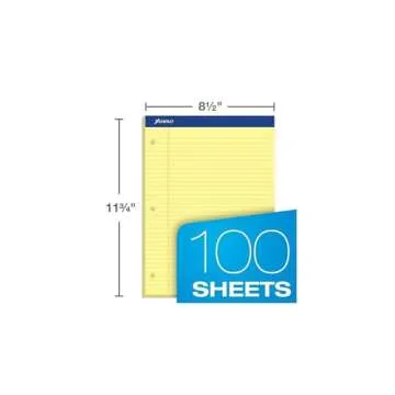 Ampad Evidence Dual Ruled Pad, Legal Ruling, Size 8.5 x 11.75 Inches, Canary Paper, 100 Sheets Per Pad (20-243)