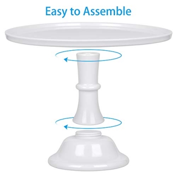 KLASKWARE Round Cake Stand White 11" Melamine Cake Display Stand Dessert Cupcake Display Tray for holiday,Graduation,Wedding,Birthday,Party,Baby Shower,Anniversary,Ceremony,Christmas