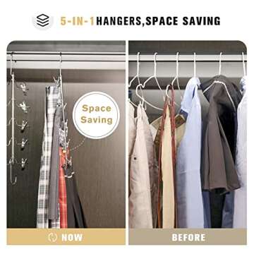 CINKSY Space Saving Skirt and Pants Hangers 3 Pack