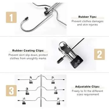 CINKSY Space Saving Skirt and Pants Hangers 3 Pack
